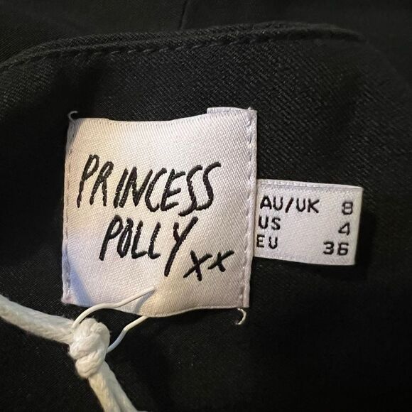 Princess Polly Black Crop Top Size 4 - Picture 3 of 4